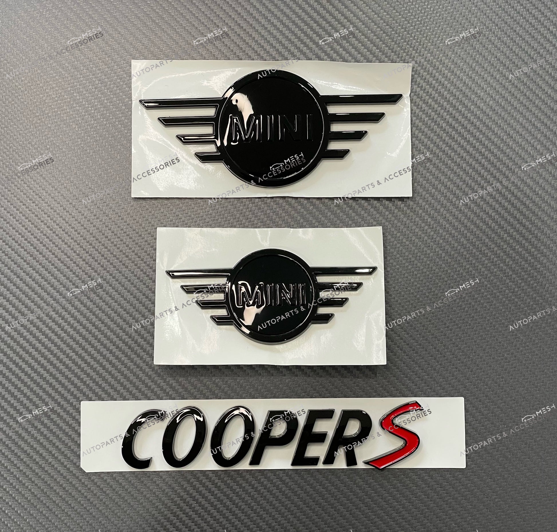 Mesh Autoparts & Accessories Gloss Black Mini Cooper S Badge Emblem